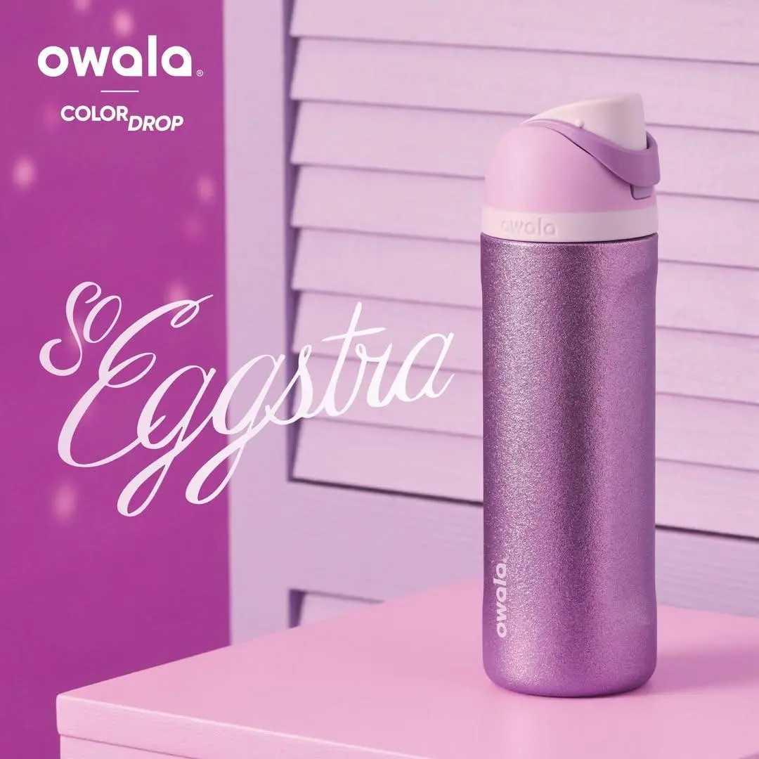 Owala Limited FreeSip Insulated Water Bottle 24oz 32oz Glitter Purple Stainless Owala Limited FreeSip Insulated Water Bottle 24oz 32oz Glitter Purple Stainless