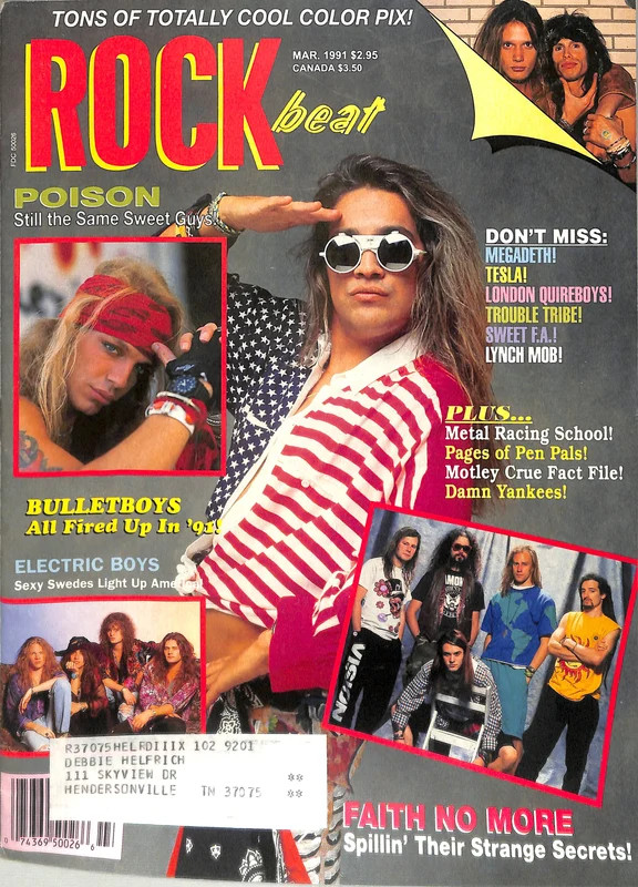 Rockbeat Magazine March 1991 Poison BulletBoys