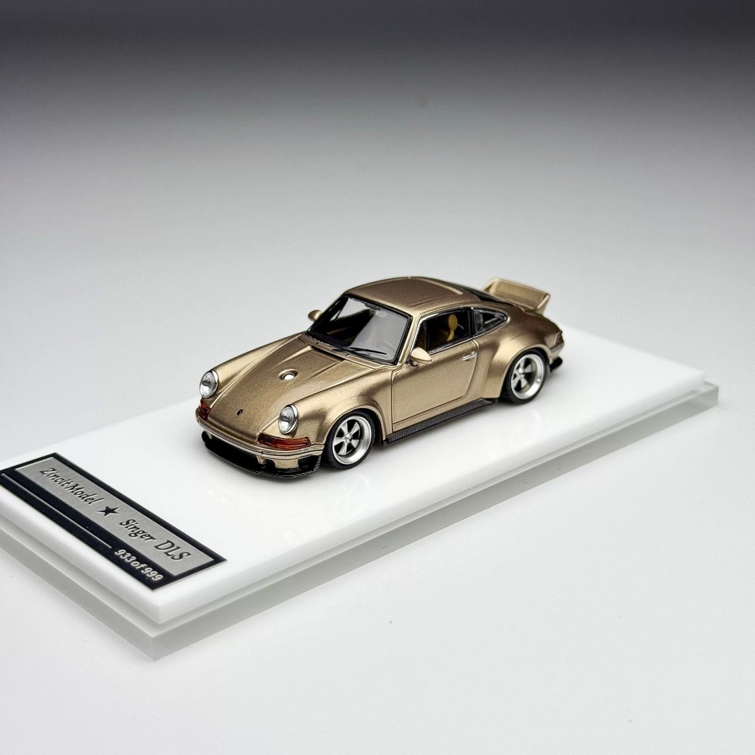 Zincit 1/64 Scale Porsche 911 964 singer DLS Gold Diecast Model Collection