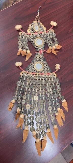 Antique Balinese Museum Quality Temple Wall Hanging.  ”Kepeng Lamak\
