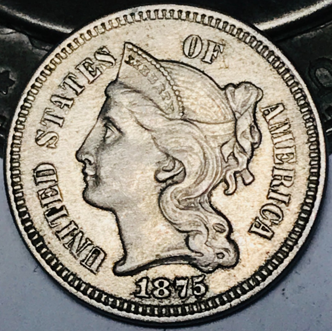 1875 Three Cent Nickel Piece 3C Ungraded Choice US Type Coin CC31668