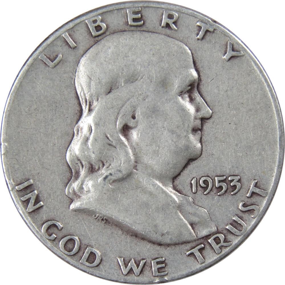 1953 S Franklin Silver Half Dollar Circulated 50c Coin Collectible