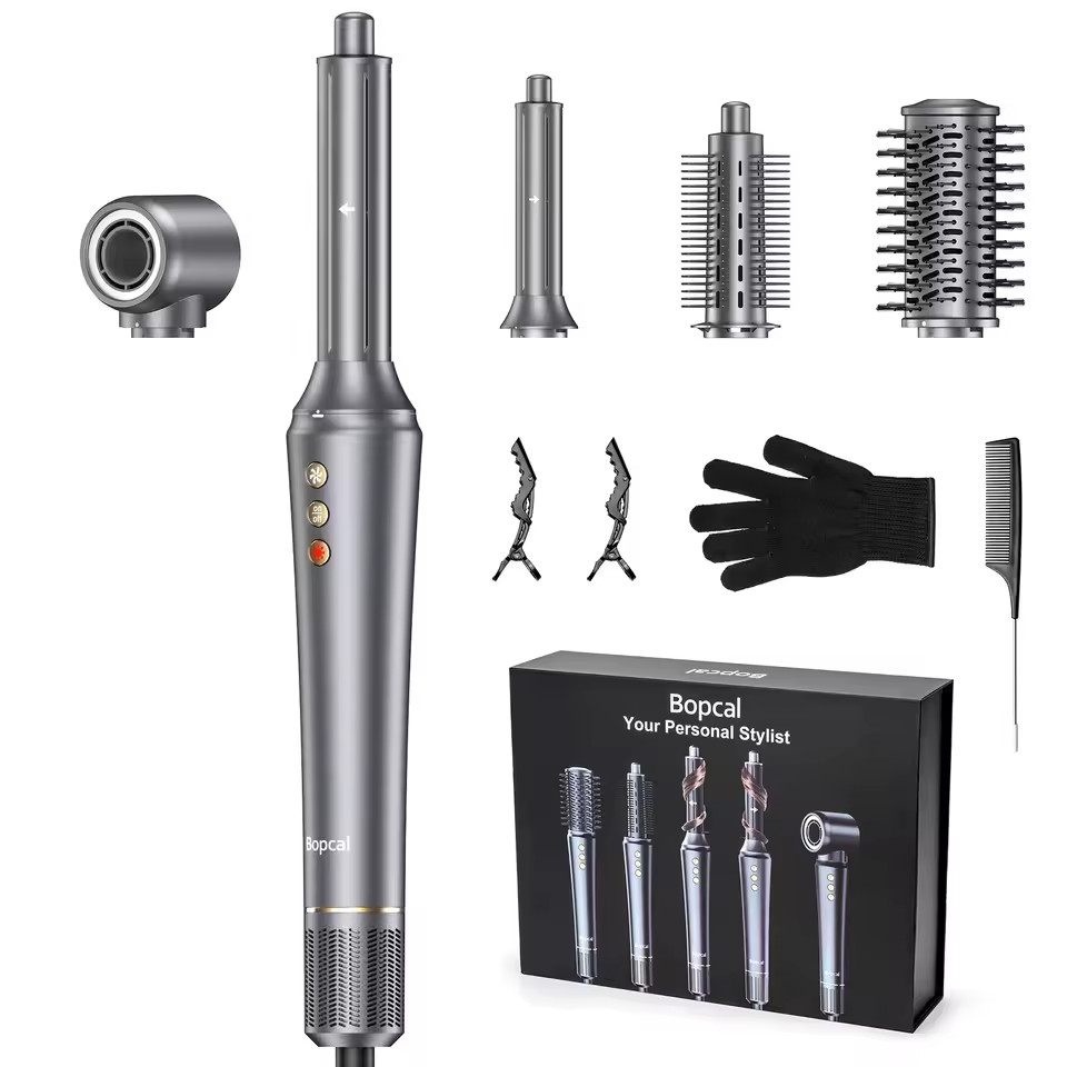 Bopcal 5 In 1 Hair Dryer Hot Air Comb Electric Hair Curling