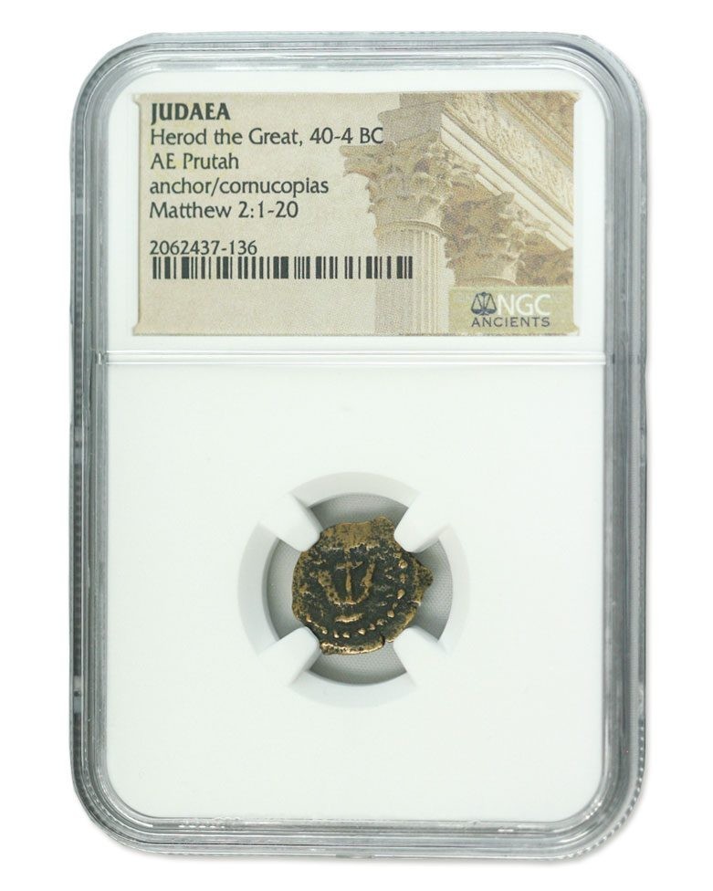 Judaea Herod I The Great AE Prutah 40-4 BC NGC High Grade Ancient Biblical Coin