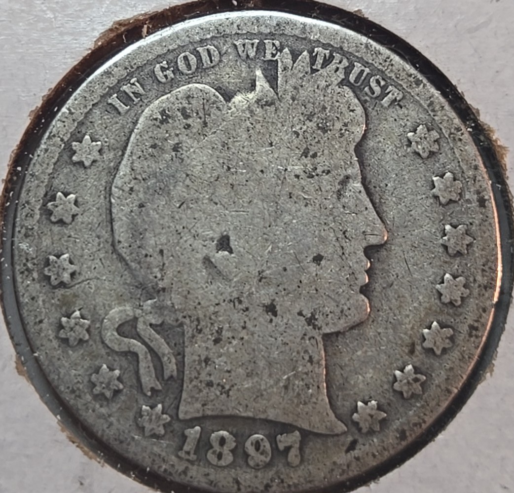 1897 P 🇺🇸 US BARBER Liberty 🗽 Head Quarter Coin 💎90% Silver💎 .1808 Tr Oz 
