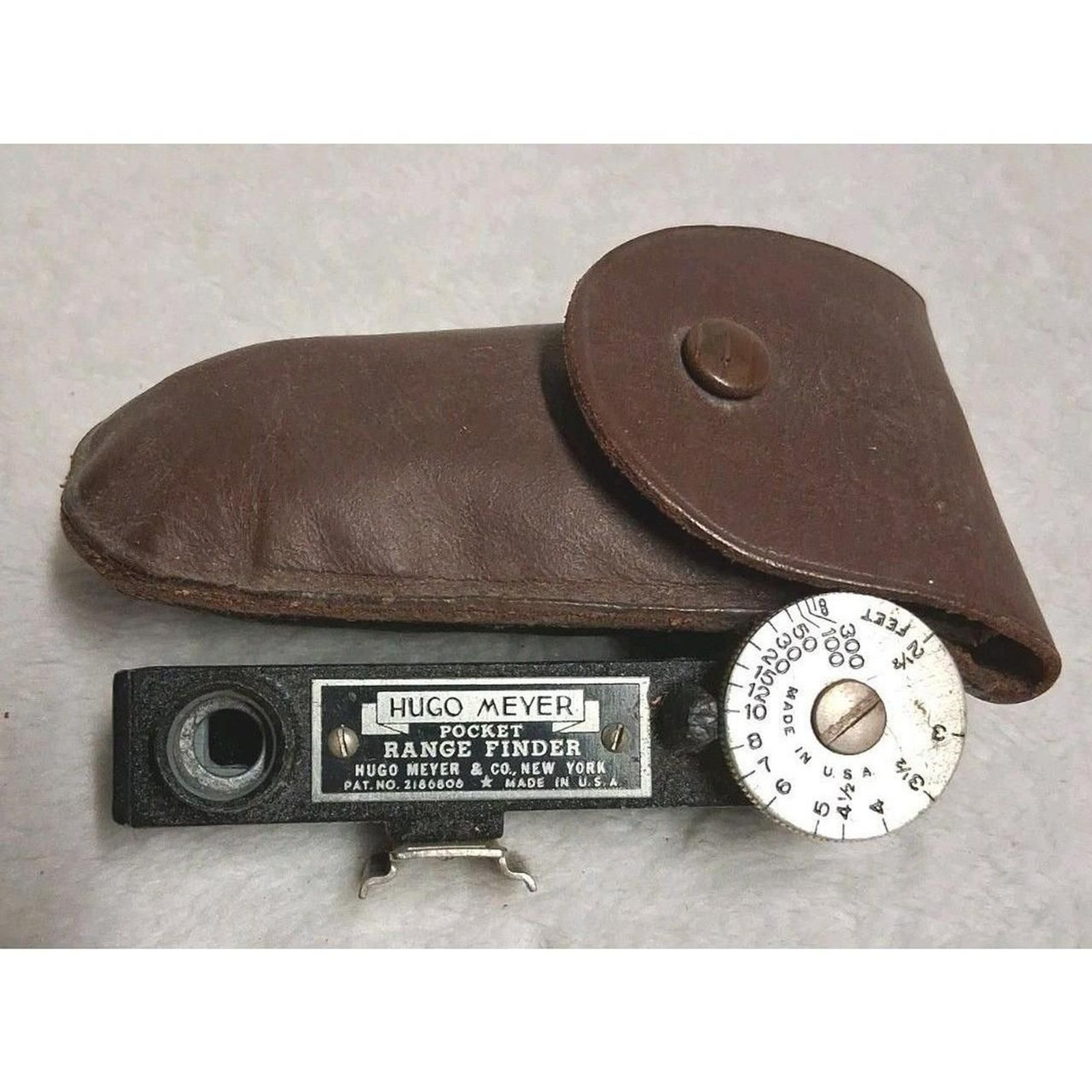 Vintage Hugo Meyer Pocket Range Finder with Leather Case Vintage Hugo Meyer Pocket Range Finder with Leather Case