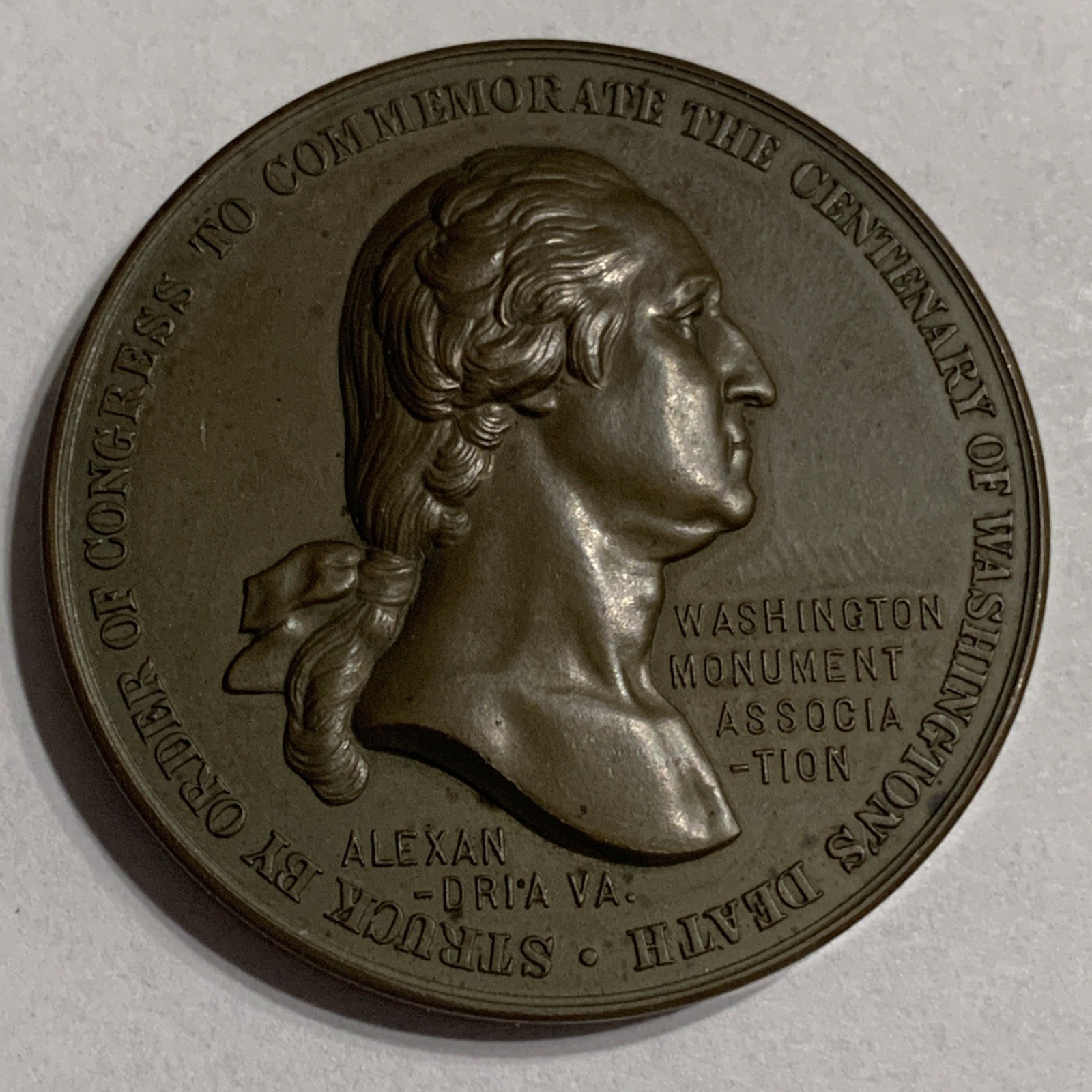 1904 G.Washington surveyed Alexandria bronze medal 40mm. B-1826 1904 G.Washington surveyed Alexandria bronze medal 40mm. B-1826