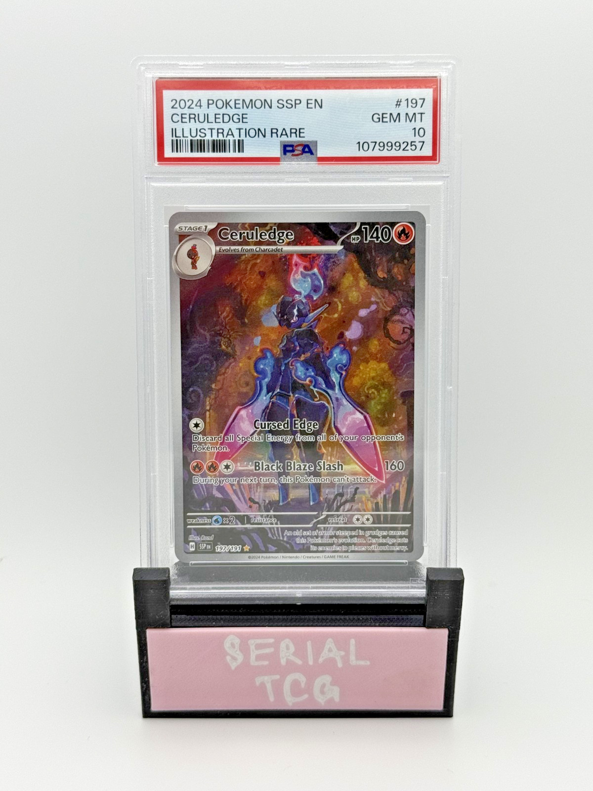 2024 POKEMON SSP EN-SURGING SPARKS ILLUSTRATION RARE #197 CERULEDGE PSA 10