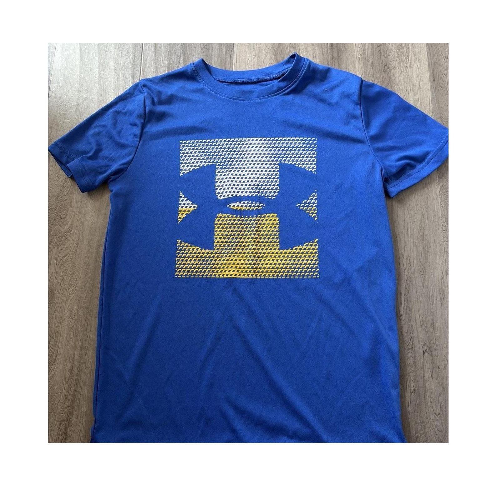 Under Armour HeatGear Men\'s L Blue Graphic Logo Tee Crew Neck Short Sleeve Under Armour HeatGear Men\'s L Blue Graphic Logo Tee Crew Neck Short Sleeve
