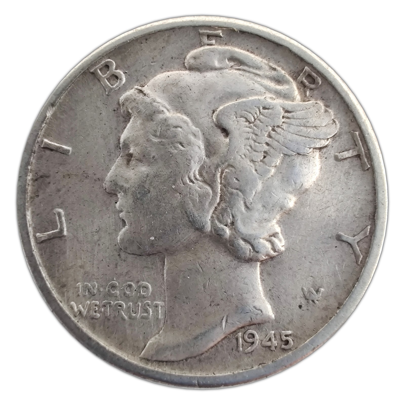 1945-P Mercury Dime VF Very Fine 90% Silver