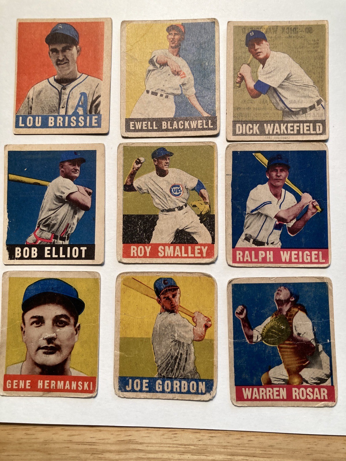 Lot of Nine 1948 Leaf Baseball #31, 39, 50, 65, 77, 86, 102, 117, 128 G-Poor Lot of Nine 1948 Leaf Baseball #31, 39, 50, 65, 77, 86, 102, 117, 128 G-Poor