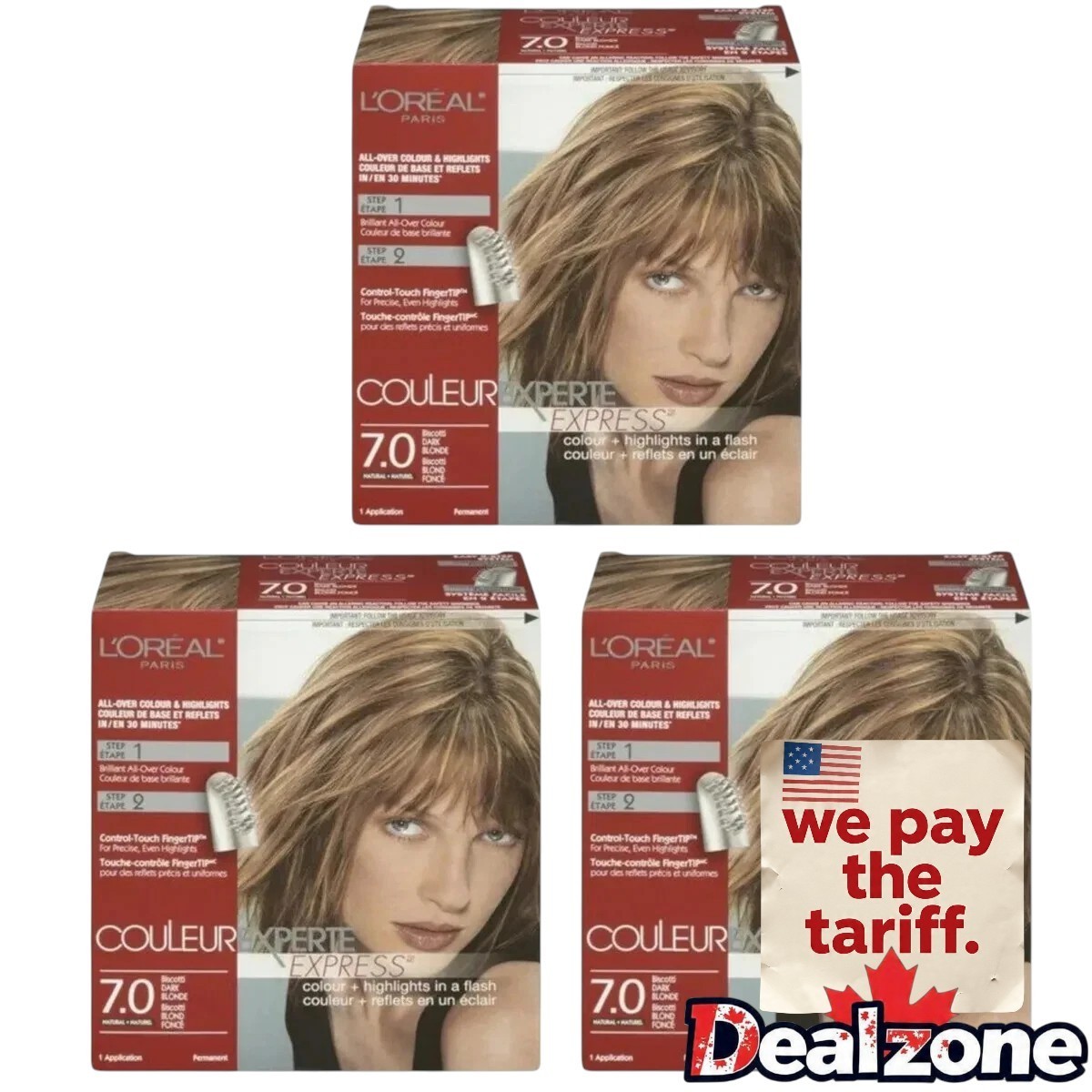 3 x L’Oreal 7.0 Biscotti Dark Blonde Couleur Experte Express Hair Color 3 x L’Oreal 7.0 Biscotti Dark Blonde Couleur Experte Express Hair Color