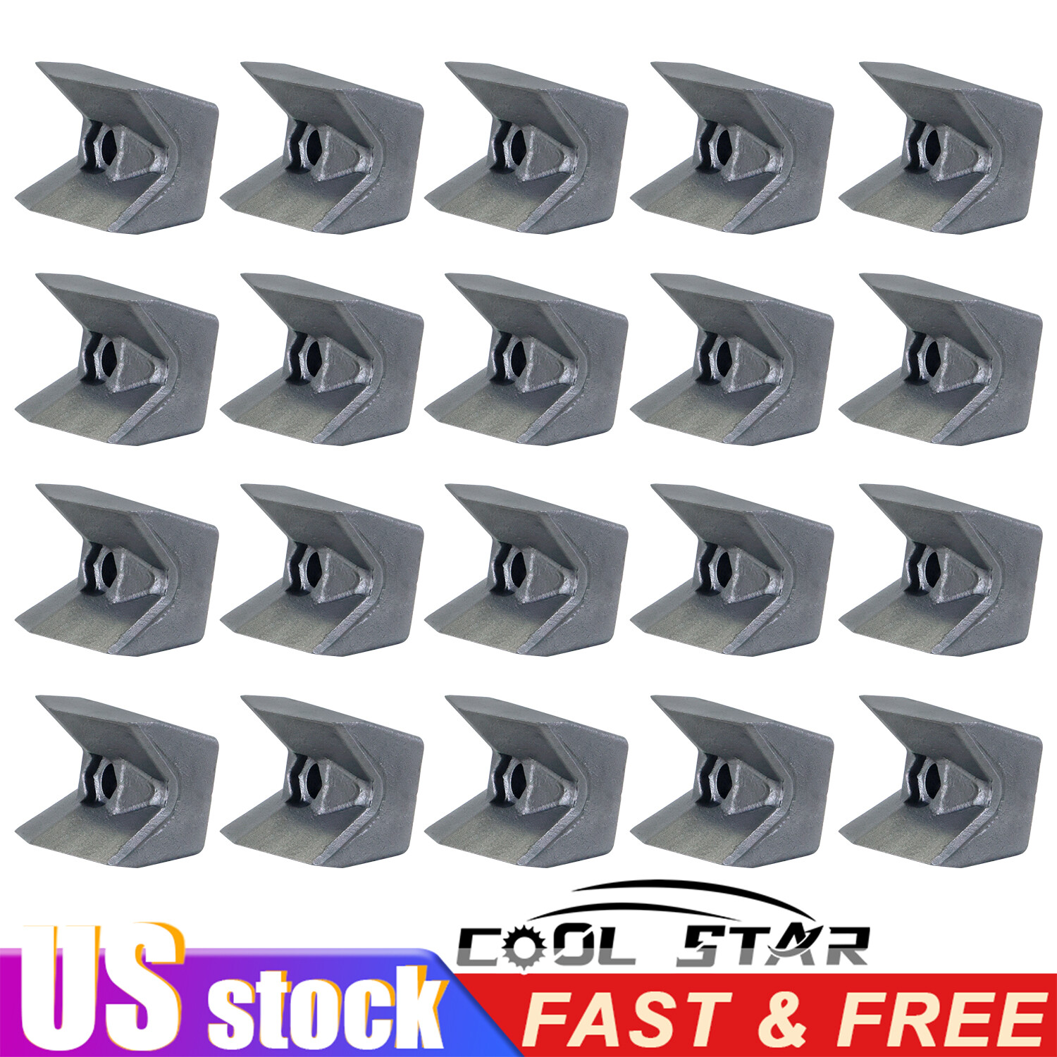 20Pcs Replacement For Fecon Cubit Reversible Knife Teeth 20Pcs Replacement For Fecon Cubit Reversible Knife Teeth