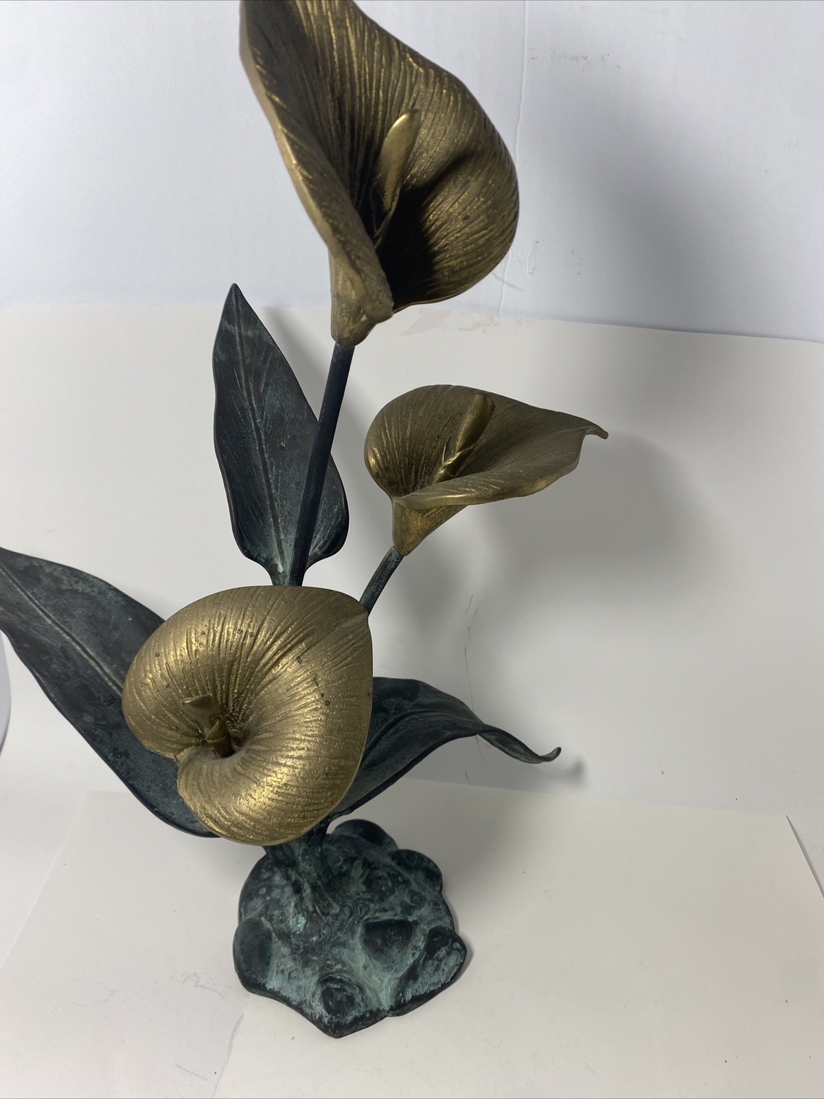 Vintage Brass Copper Cala Lily Sculpture 1980s Jack Housman Floral Solid