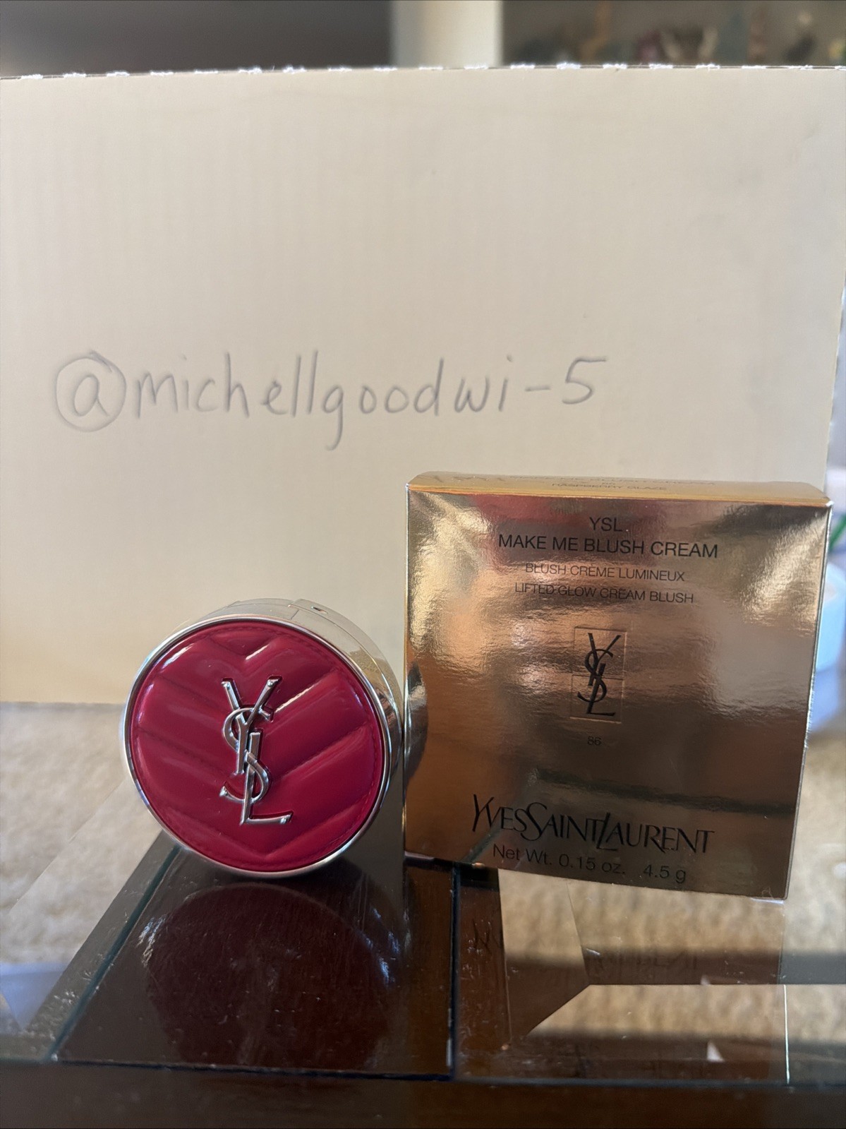 NIB 100% Authentic YSL Make Me Blush Longwear Natural Glow Cream RASBERRY GLAZE