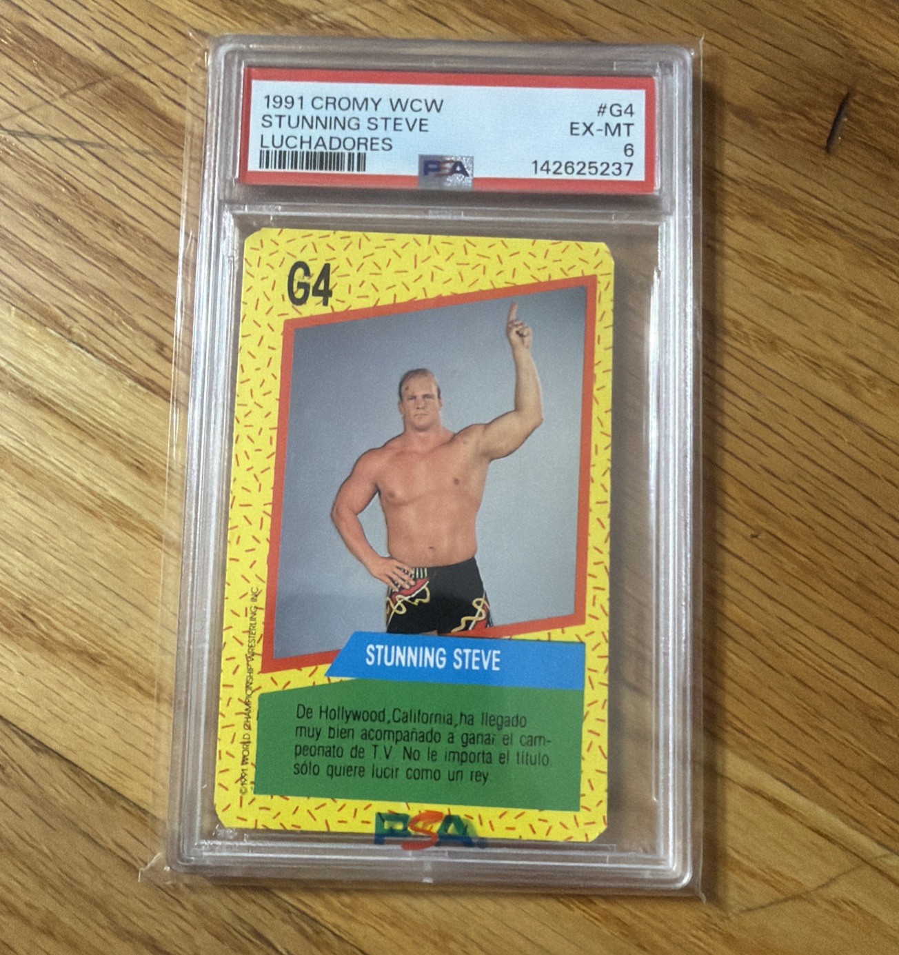 1991 CROMY WCW LUCHADORES Stunning Steve Rookie Card PSA 6 Austin RC WWF G4