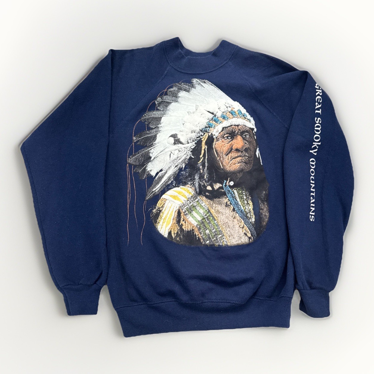 Vintage Great Smoky Mountains Sweatshirt Kids L Native American Indian Chief 90s Vintage Great Smoky Mountains Sweatshirt Kids L Native American Indian Chief 90s