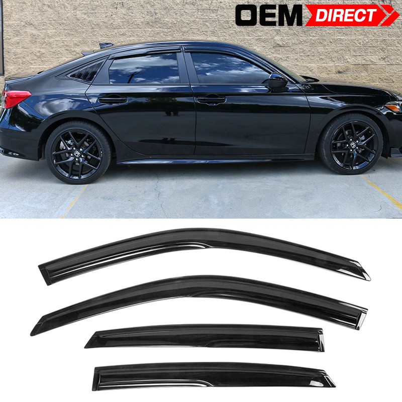For 22-26 Honda Civic Sedan 4PCS Mugen Style Window Visors Windshield Rain Guard