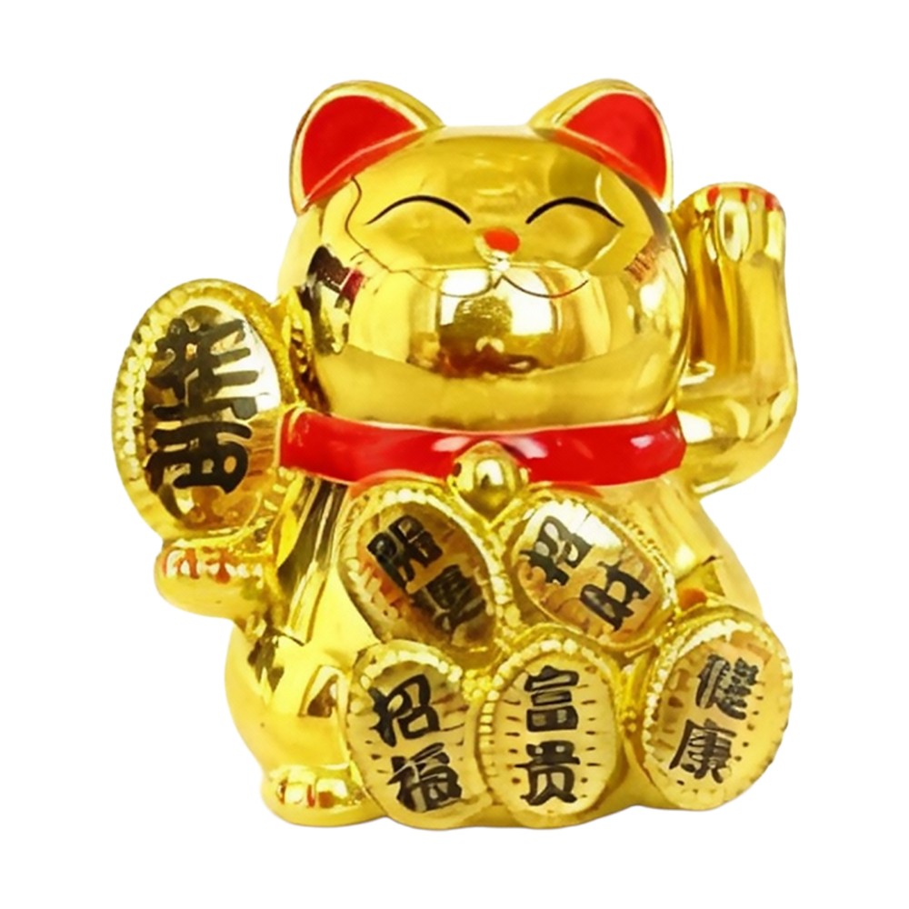 Solar Powered Automatic Waving Lucky Cat Waving Hand Cat Maneki Neko Lucky Cat