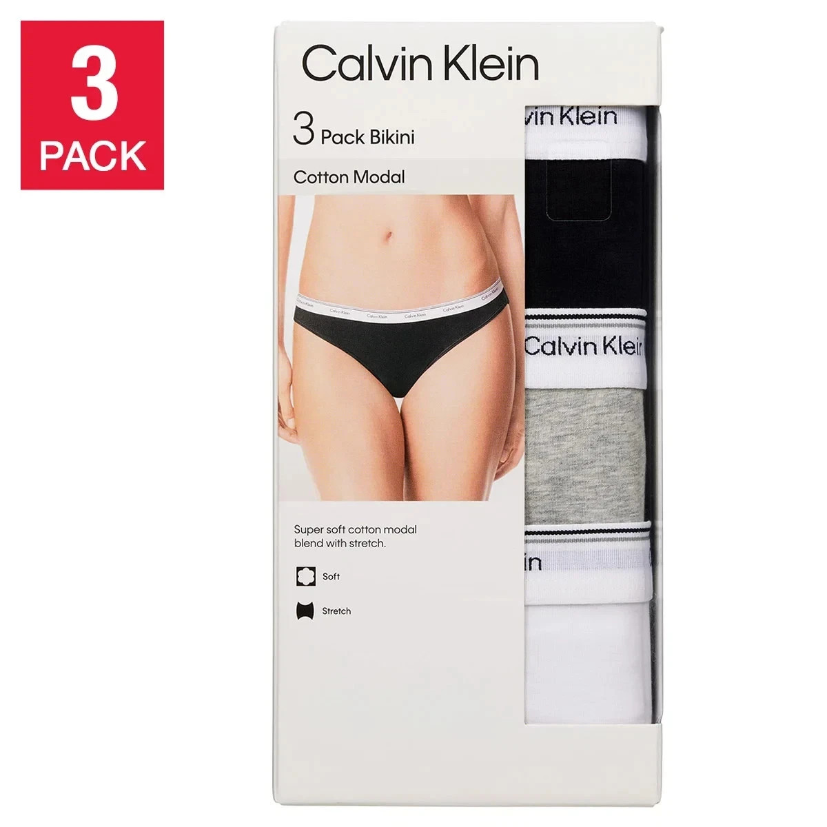 Calvin Klein Women\'s Cotton Modal Bikini Panties underwear 3-Pack  New/Sealed