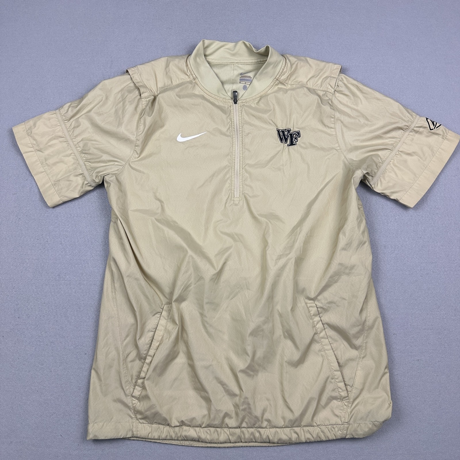 Wake Forest Jacket Men M Gold Nike 1/4 Zip Pullover Football ACC Lightweight