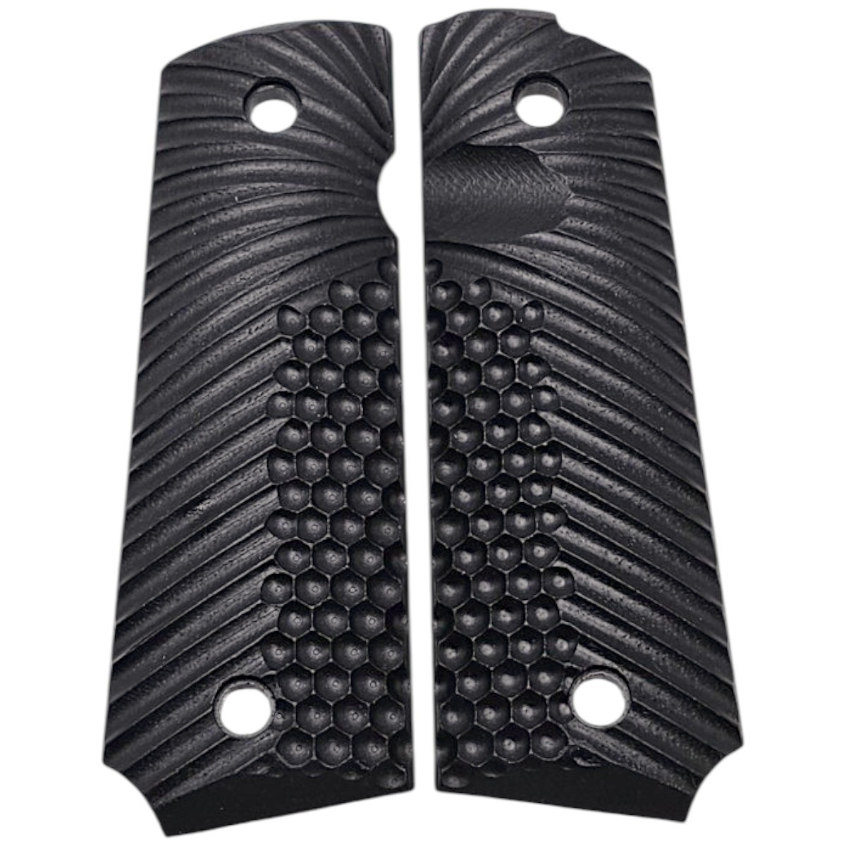 G10 1911 Grips Full Size Black Sunburst Texture Tactical Ambidextrous Cut