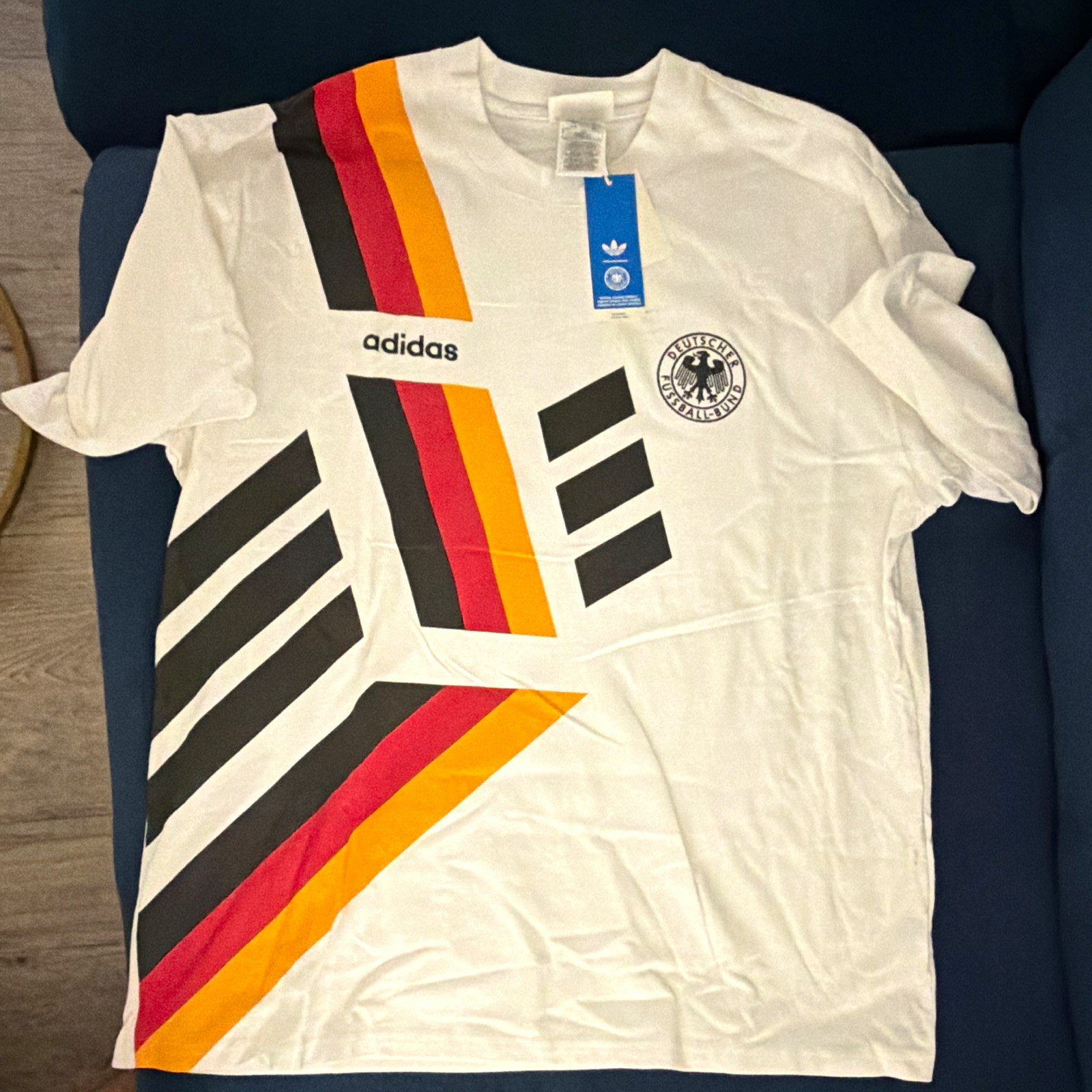 adidas Germany DFB Tee 94 National Team Soccer T Shirt XL White