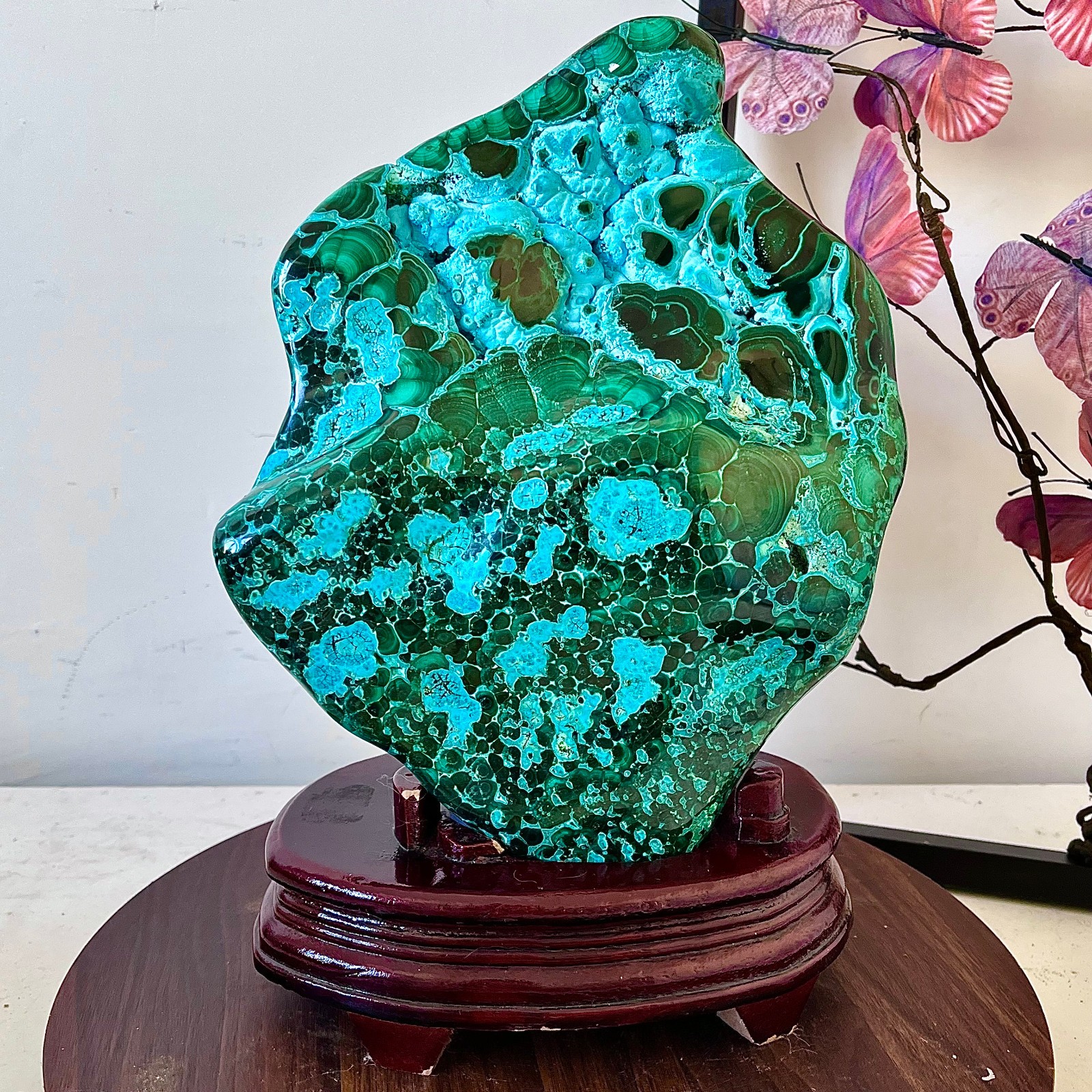 9.85LB Rare Natural silica malachite slice quartz crystal luster mineral specime