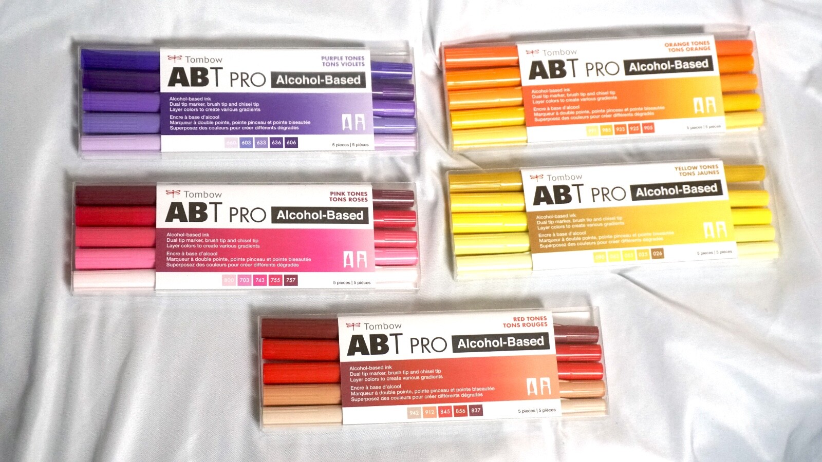 Tombow ABT Pro Dual Tip Markers 5 pcs - Lot of 5 Sets - New Tombow ABT Pro Dual Tip Markers 5 pcs - Lot of 5 Sets - New
