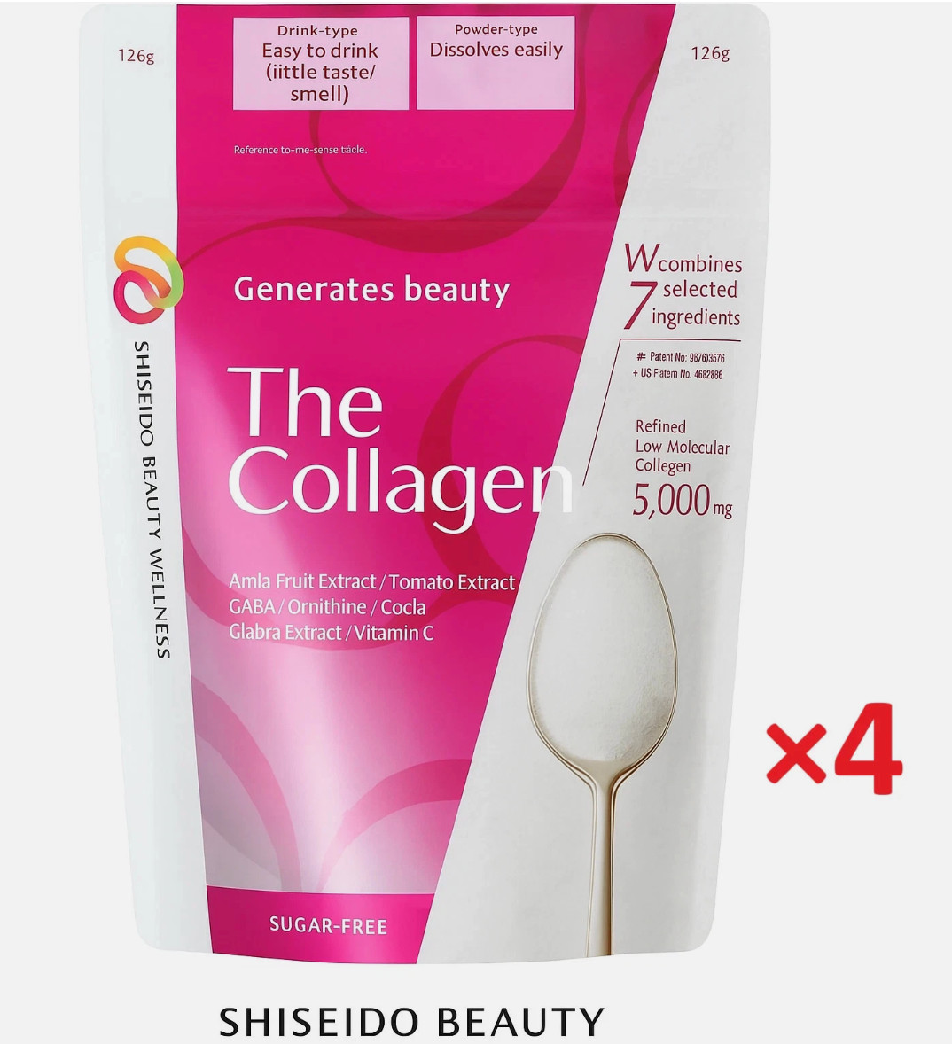 【4 Bag Set】Shiseido The Collagen Powder 126g Beauty Japan