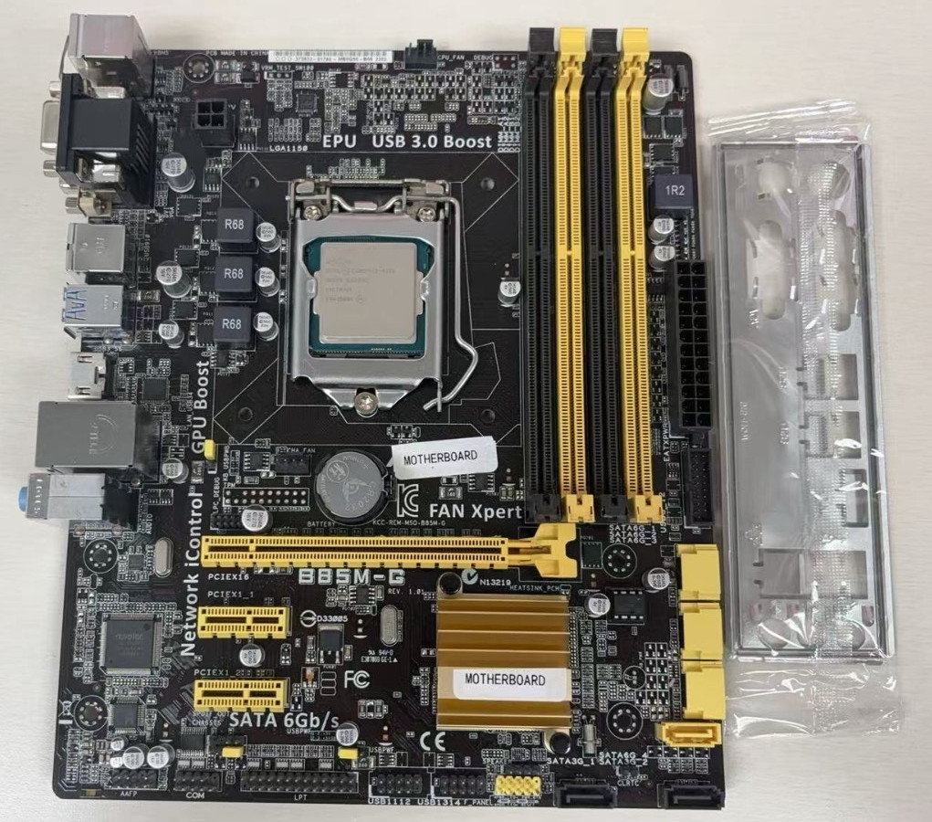 B85M-G Motherboard Intel Core i7-4770 CPU LGA1150 mATX 4 DIMM IO Shield