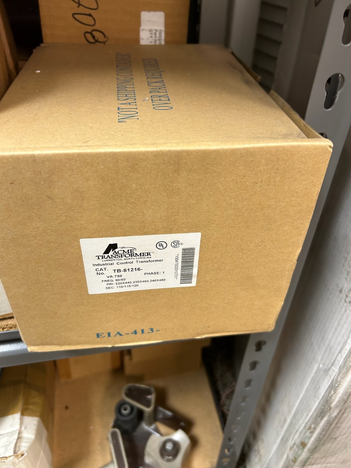 Acme transformer TB-81216  750va 50/60 hertz 1 phase