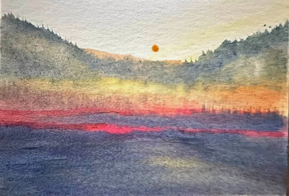 AUTUMN DELIGHT - ORIGINAL 100% HAND PAINTED NATURE ACEO WARETCOLOR PAINTING