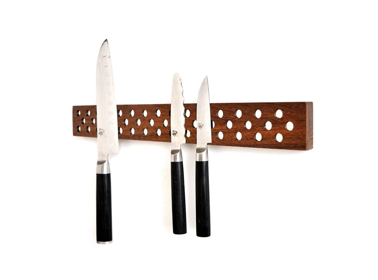 Magnetic Wooden Knife Holder Strip - Cherry/Walnut, 12-24 Inch, 16 Inch Walnut Magnetic Wooden Knife Holder Strip - Cherry/Walnut, 12-24 Inch, 16 Inch Walnut