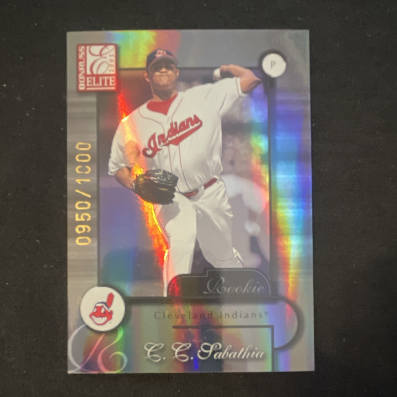 Donruss 2001 Elite Rookie C.C. Sabathia #186/1000 Cleveland Indians Baseball Donruss 2001 Elite Rookie C.C. Sabathia #186/1000 Cleveland Indians Baseball