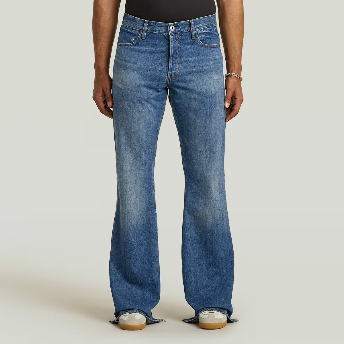 G-Star RAW Triple A Ripped Flare Jeans Antique Faded Niagara Mens Bootcut