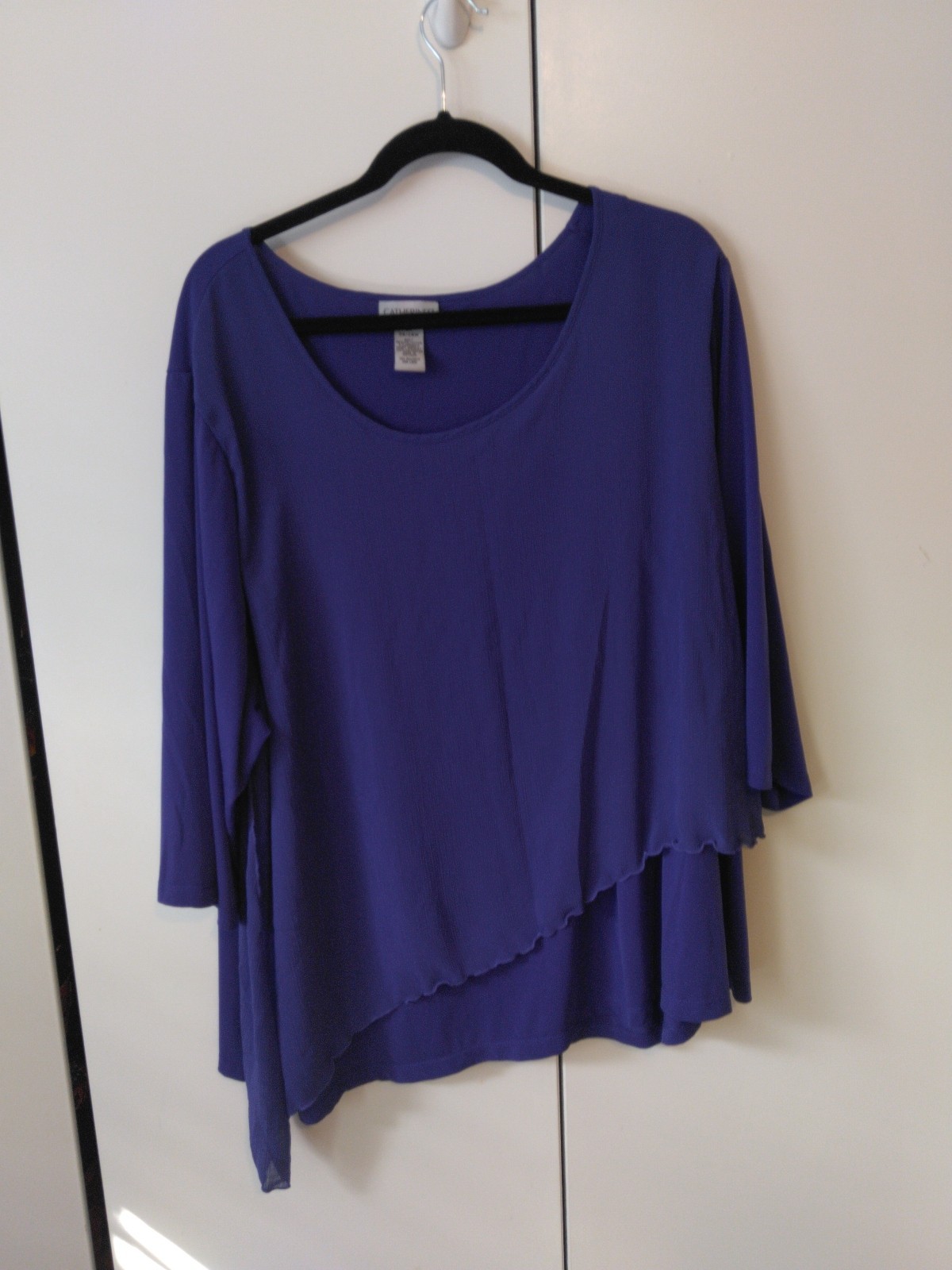 Catherines Layered Front Tunic Top Plus Size 3x  Asymmetrical Hem Elegant Office