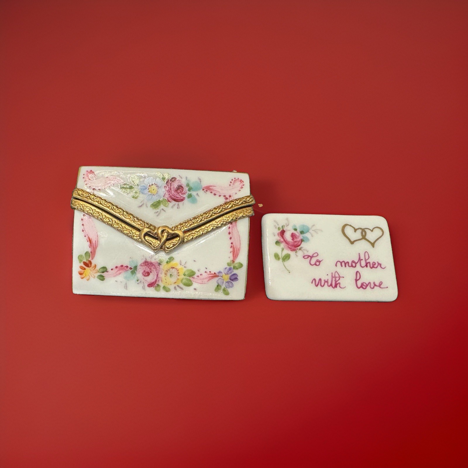 *NWOB* Limoges Peint Main Mothers Day “To Mother W/ Love” Envelope Trinket Box