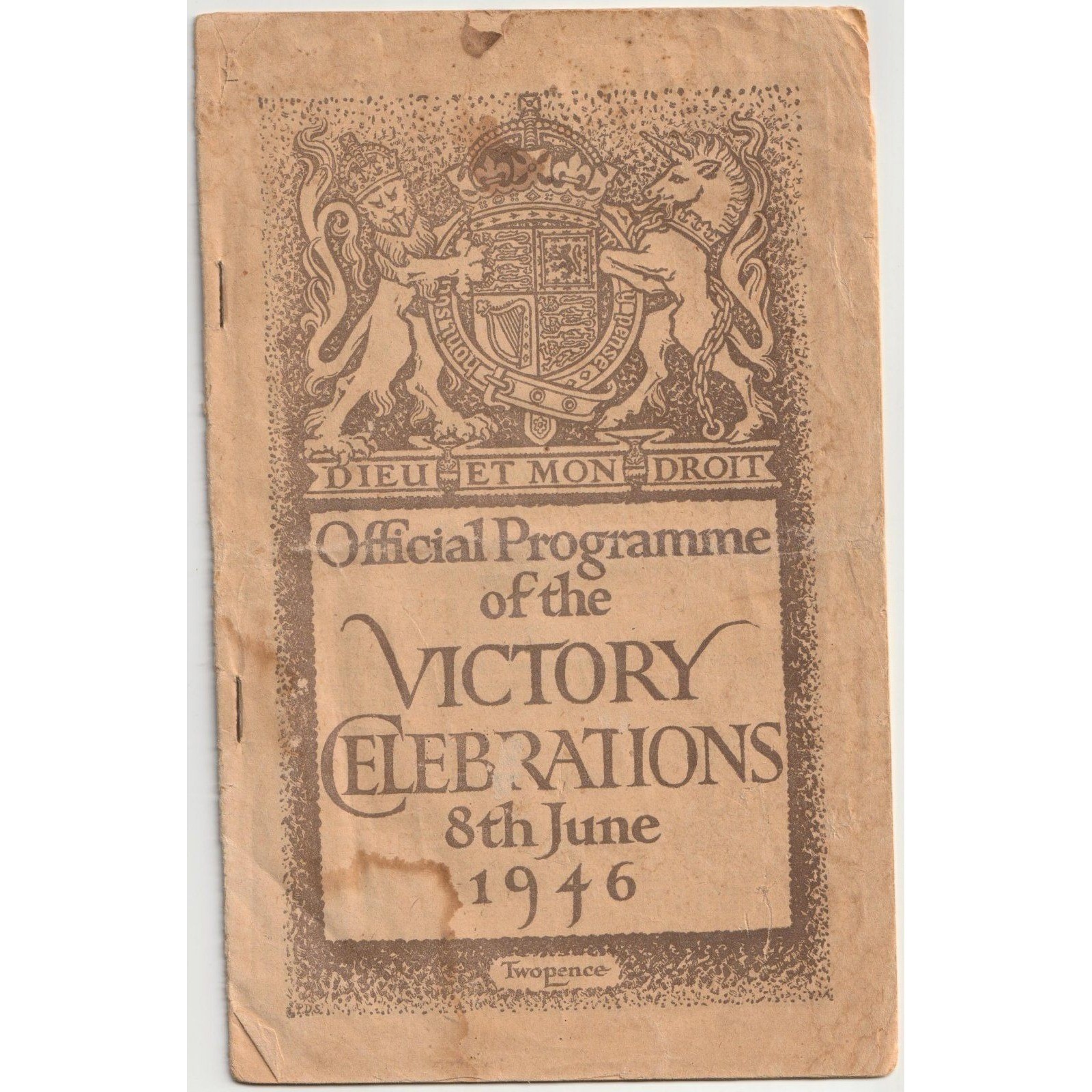 Vintage 1946 Official Programme Victory Celebrations 8 June London WWII