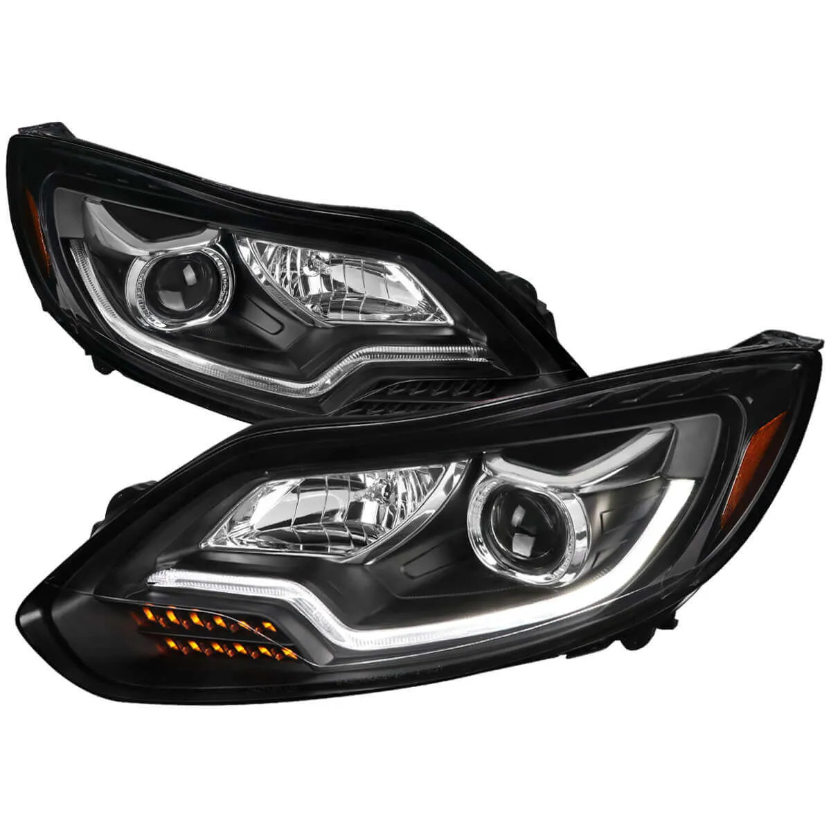 Fits 12-14 FORD FOCUS Projector Headlight With Clear Lens