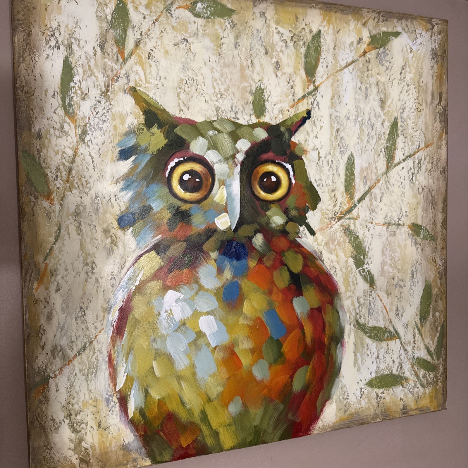 Owl on canvas pier one Owl on canvas pier one