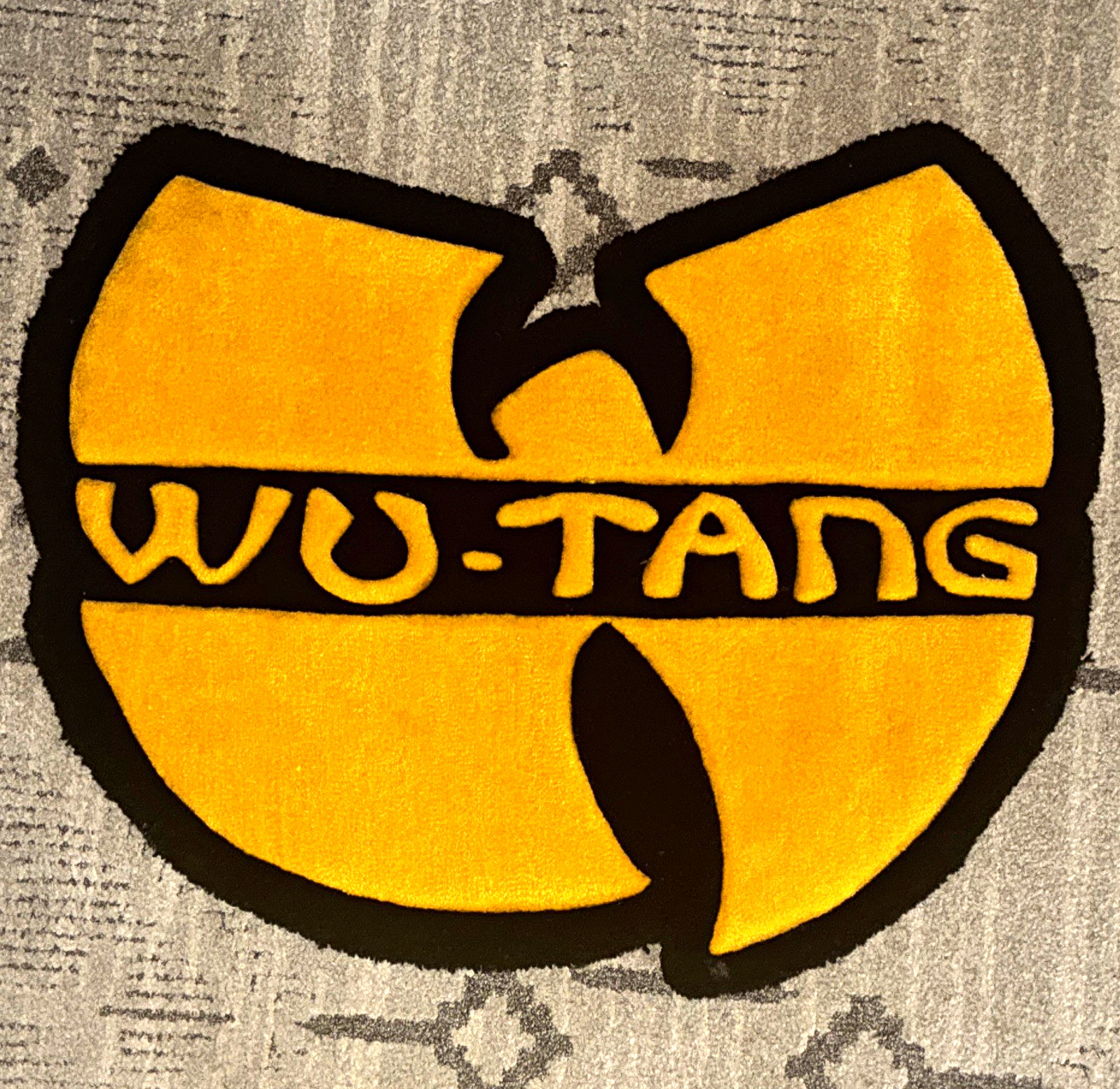 Wu-Tang Clan Logo Yellow/Black Hand Tufted Rug 30”x20”