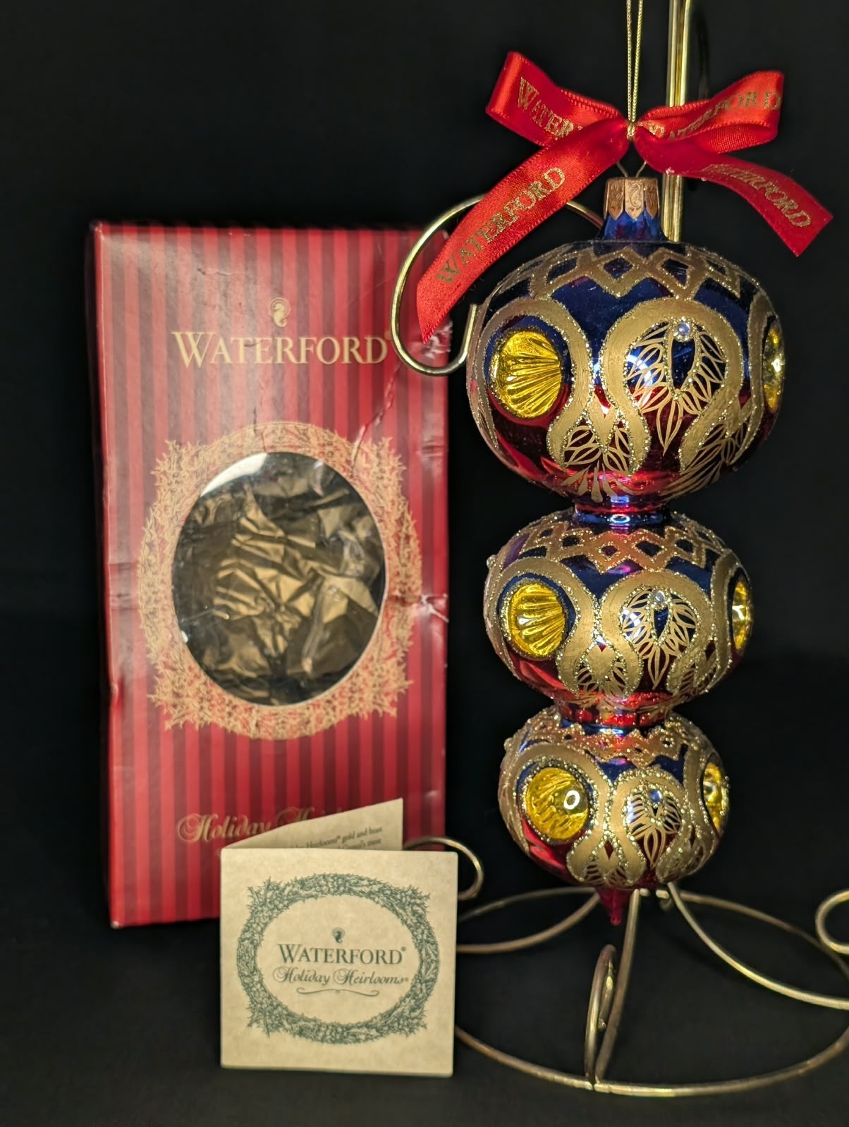 Vintage Waterford Holiday Heirlooms Peacock Grande Royale Triple Reflector 8\