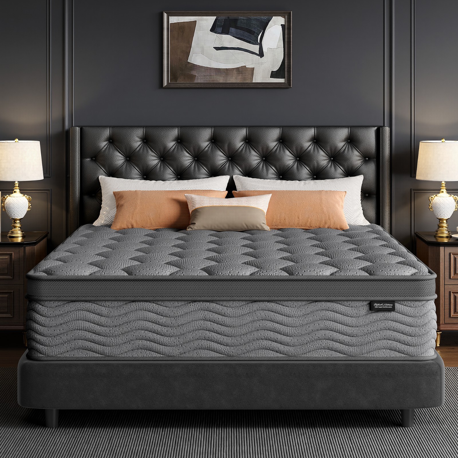 8/10 Inch Mattress, Cooling Hybrid Queen Size Mattress in a Box, Medium Firm