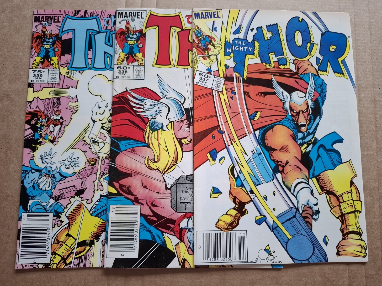 Lot Of 3 Mighty THOR 337 VF 338 FN/VF 339 NM- Lot of 3 Beta Ray Bill 1st Prints