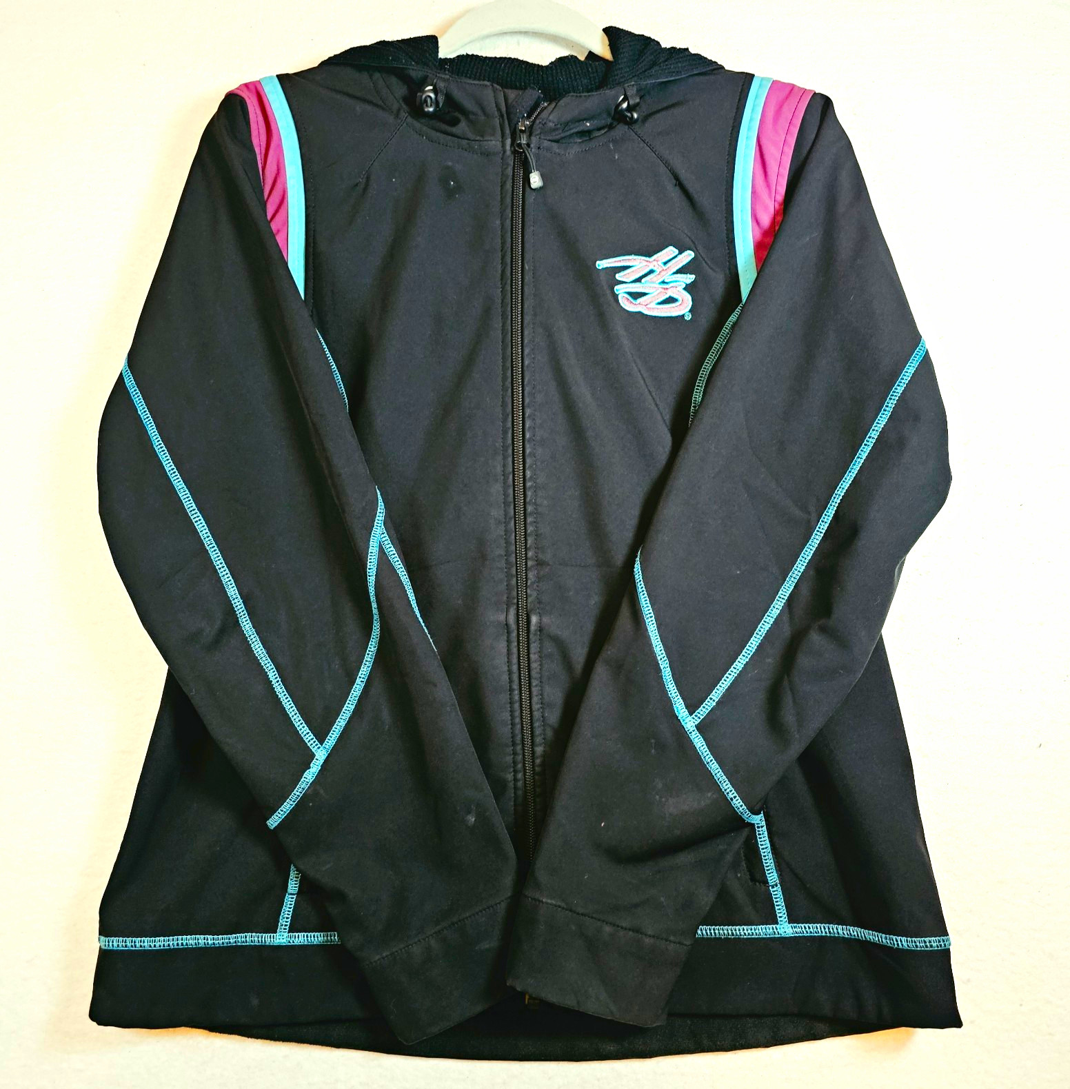 Harley-Davidson Women's Full Zip Hooded Jacket Black Teal Purple L 97504-12VW Harley-Davidson Women's Full Zip Hooded Jacket Black Teal Purple L 97504-12VW