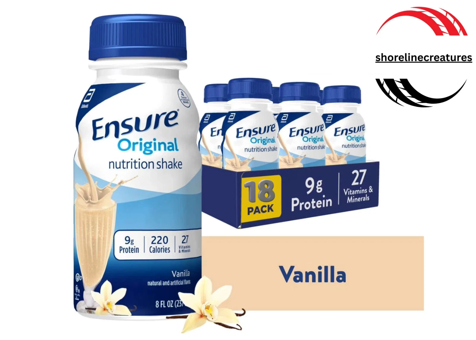 Ensure Original Nutrition Shake, 9g Protein, Vanilla, 8 fl oz - 18 Pack Ensure Original Nutrition Shake, 9g Protein, Vanilla, 8 fl oz - 18 Pack
