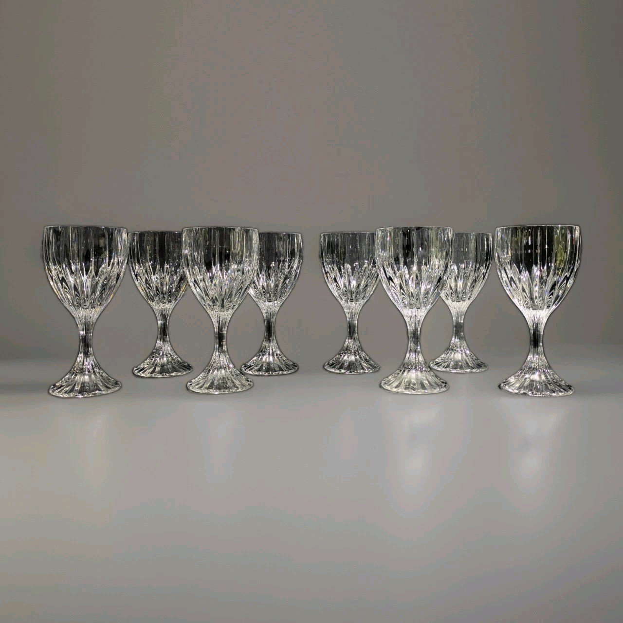 Vintage Mikasa Park Lane Crystal Water Goblets – 8pc – West Germany – 1987