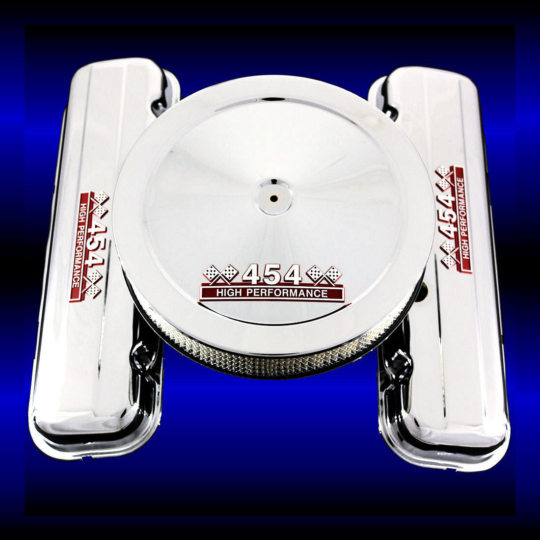 Chrome Valve Covers and Air Cleaner Combo Fits Big Block Chevy 454 Engines Short