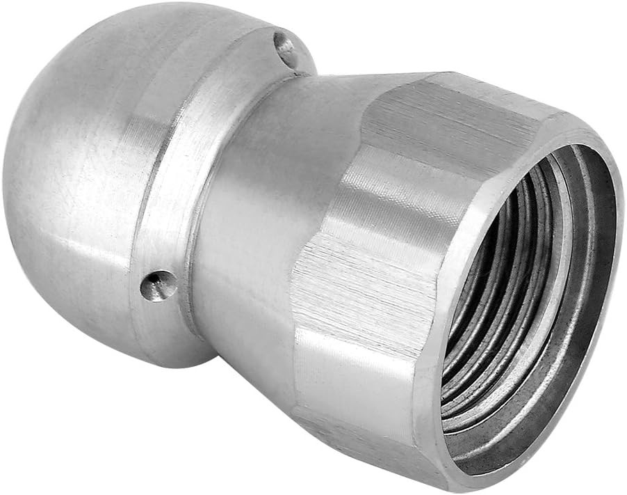 Sewer Jetter Nozzle Kit Stainless Steel 3/8 Inch 4000 PSI Hydro Jet Drain Cle...